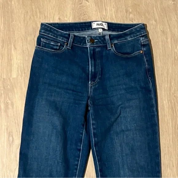PAIGE Genevieve Bootcut / Flare Jeans Size 28 Dark Blue Denim - Picture 4 of 8